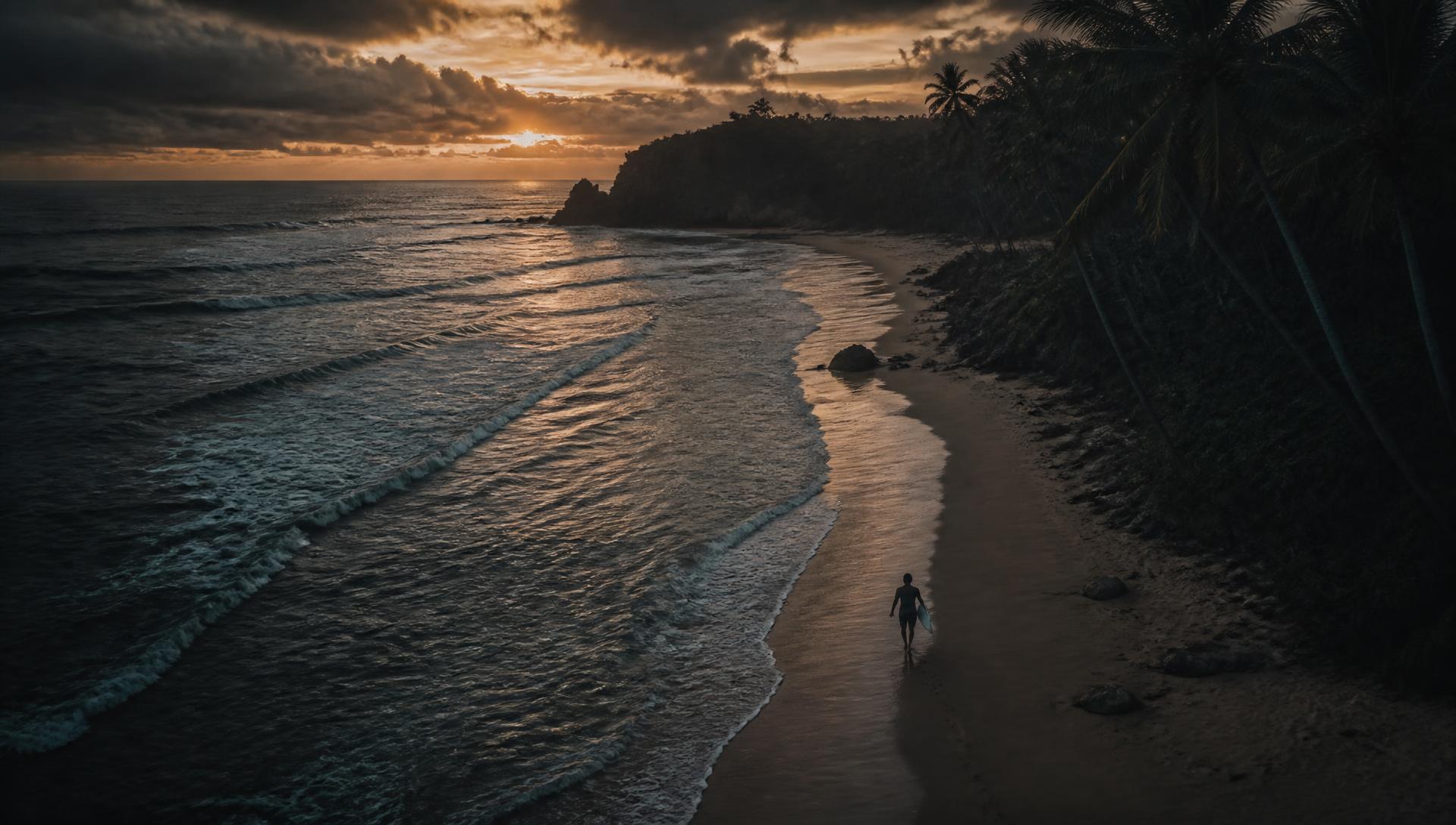 Cinematic coastline at dusk filmed by FrankFPV
